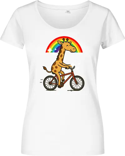  cheerful giraffe rides a bicycle