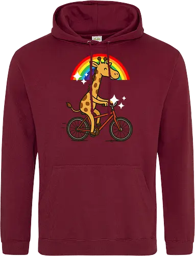  cheerful giraffe rides a bicycle