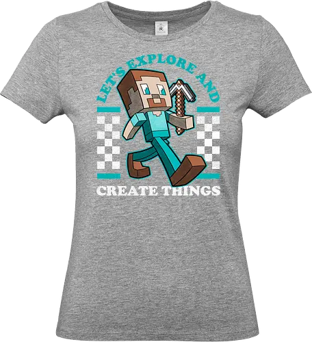 Game Mascot Block Guy - Video Games, Video Game, Game, Games, Gamer, Mascot, Retro, Vintage, Retro Vintage, Retro Gamer, Retro Cartoon, Fantasy, Adventure, Creative, Create, Explore, Vintage, Retro - Standard T-Shirt (Frauen)