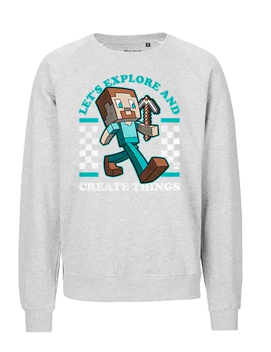 Game Mascot Block Guy - Video Games, Video Game, Game, Games, Gamer, Mascot, Retro, Vintage, Retro Vintage, Retro Gamer, Retro Cartoon, Fantasy, Adventure, Creative, Create, Explore, Vintage, Retro - Fairtrade Sweatshirt