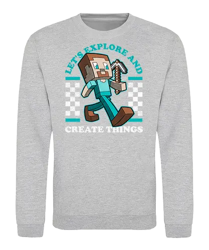 Game Mascot Block Guy - Video Games, Video Game, Game, Games, Gamer, Mascot, Retro, Vintage, Retro Vintage, Retro Gamer, Retro Cartoon, Fantasy, Adventure, Creative, Create, Explore, Vintage, Retro - Sweatshirt