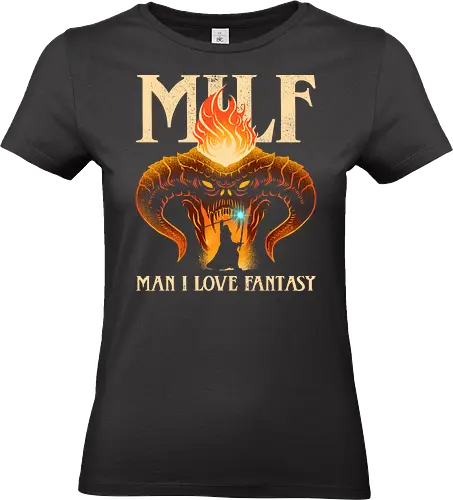 MILF - Man I Love Fantasy - fantasy, books, dragon, funny, funny quote, geek, magic, movies, nerd, parody, reading, retro, sarcasm, vintage, wizard - Standard T-Shirt (Frauen)
