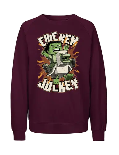 Chicken Kid Cube Game - Green - Games, Game, Video Games, Video Game, Movies, Movie, Fantasy, Memes, Meme, Internet, Adventure, Create, Chicken Run, Chicken, Fight, Fun, Funny, Cute, Kid, Zombie, Death, Quote, Jockey - Fairtrade Sweatshirt