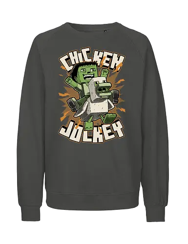 Chicken Kid Cube Game - Green - Games, Game, Video Games, Video Game, Movies, Movie, Fantasy, Memes, Meme, Internet, Adventure, Create, Chicken Run, Chicken, Fight, Fun, Funny, Cute, Kid, Zombie, Death, Quote, Jockey - Fairtrade Sweatshirt