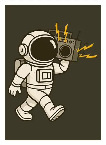 Astronaut with stereo