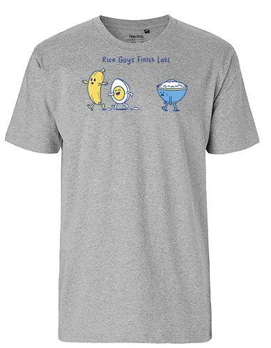 Breakfast Race - egg, banana, rice, bowl, funny, kawaii, breakfast, foodies, food - Fairtrade T-Shirt