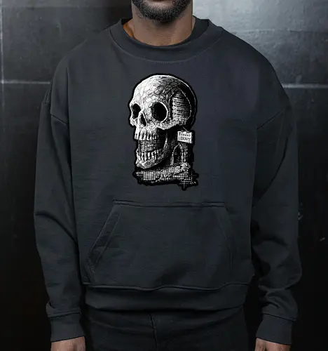 Frieda's Library - Bücher, Lesen, Schädel, Totenkopf, Kplx, Frieda, Zeichnungen - Cropped Sweatshirt