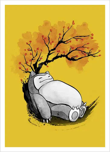 sakura sleeping sumi e