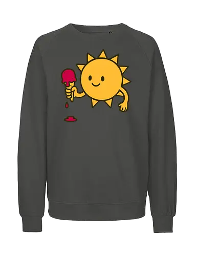 Sun and ice cream - sun, ice cream, melting, cheerful, cartoon, smile, dripping, cone, playful - Fairtrade Sweatshirt