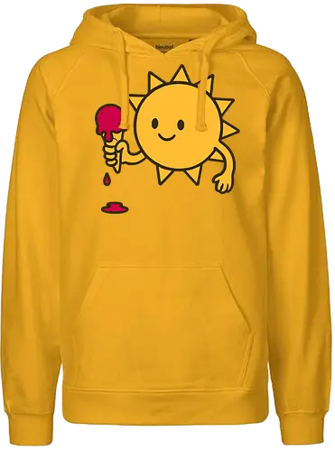 Sun and ice cream - sun, ice cream, melting, cheerful, cartoon, smile, dripping, cone, playful - Fairtrade Hoodie