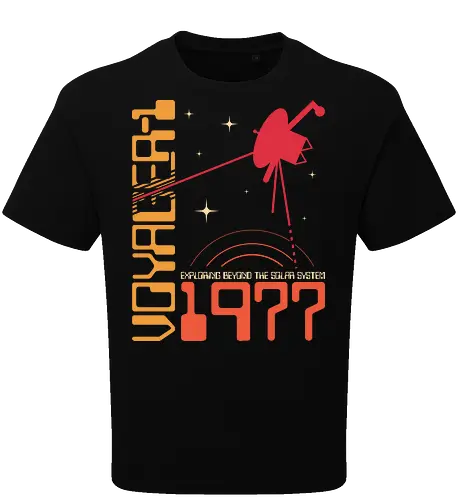 Voyager 1 - Universe explorer - space, 1977, astronaut, explorer, galaxy, interstellar, mankind, moon, probe, science, science lover, scientist, stars, universe, voyager - Oversize T-Shirt