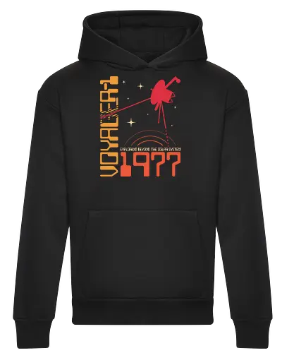 Voyager 1 - Universe explorer - space, 1977, astronaut, explorer, galaxy, interstellar, mankind, moon, probe, science, science lover, scientist, stars, universe, voyager - Heavyweight Hoodie