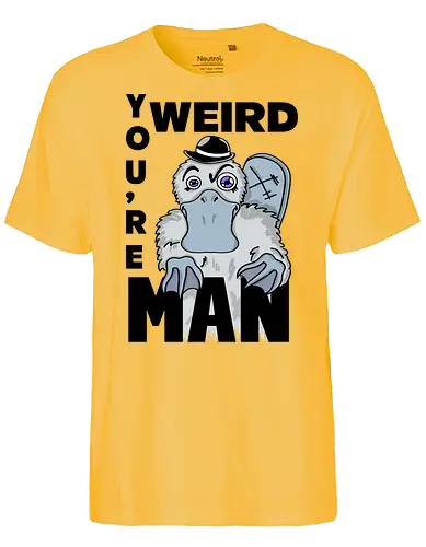 Weird Platypus (Seltsames Schnabeltier) - witzig, rebellisch, subkultur, ironisch, stylisch, plakativ, schräg, platypus, Seltsames, Schnabeltier, urban art, street pop, street art, pop surrealism, lowbrow art, comics, urban, streetwear, grunge, graffiti, edgy, sarkastisch, frech, unkonventionell, schrill, kontra, alternativ, auffällig, jugendlich - Fairtrade T-Shirt