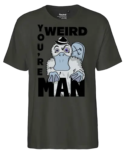 Weird Platypus (Seltsames Schnabeltier) - witzig, rebellisch, subkultur, ironisch, stylisch, plakativ, schräg, platypus, Seltsames, Schnabeltier, urban art, street pop, street art, pop surrealism, lowbrow art, comics, urban, streetwear, grunge, graffiti, edgy, sarkastisch, frech, unkonventionell, schrill, kontra, alternativ, auffällig, jugendlich - Fairtrade T-Shirt
