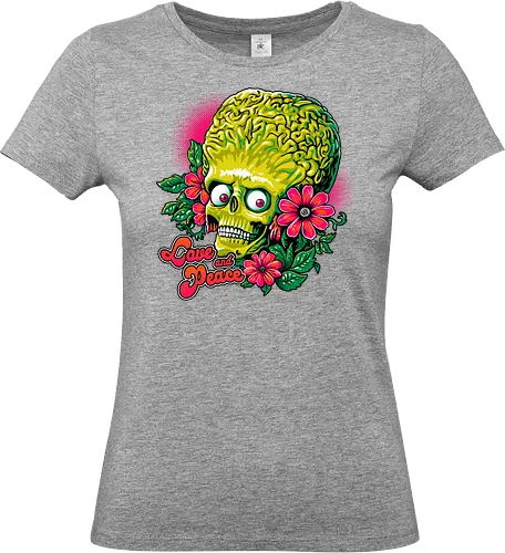 Love and Peace - alien, mars, martian, peace, love, funny - Standard T-Shirt (Frauen)