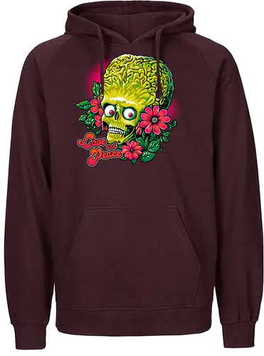 Love and Peace - alien, mars, martian, peace, love, funny - Fairtrade Hoodie