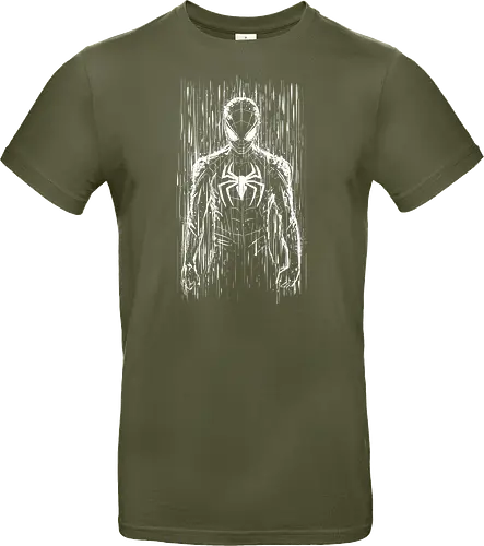 The spider under the rain