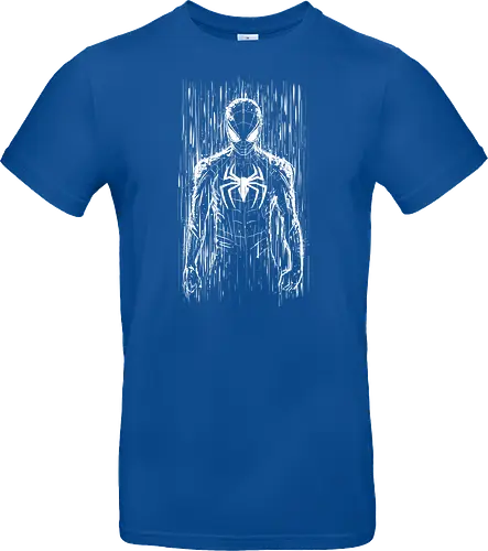 The spider under the rain