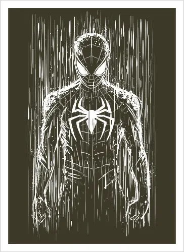 The spider under the rain