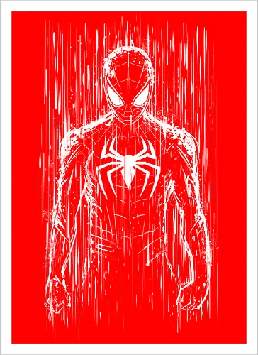 The spider under the rain