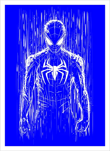The spider under the rain