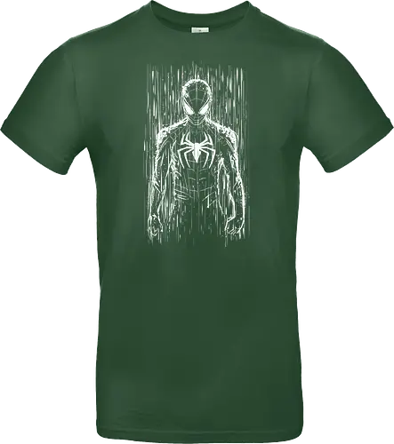 The spider under the rain