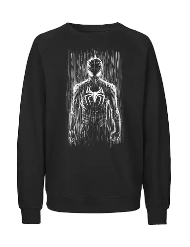 The spider under the rain - hero, comics, movies, scifi, science fiction, rain, graphic - Fairtrade Sweatshirt