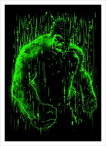 The big guy under the rain - hero, big guy, comics, movies, scifi, pop culture - Kunstdruck
