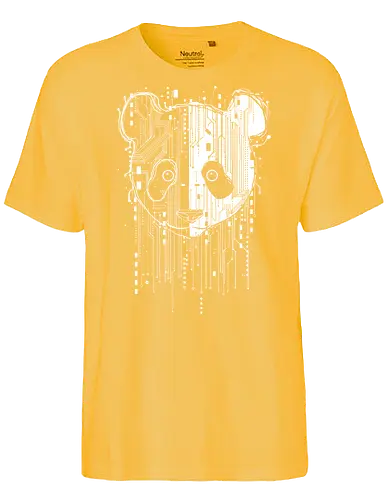 Panda of tomorrow - scifi, panda, animal, nature, robot, circuit boards, futuristic, technology - Fairtrade T-Shirt
