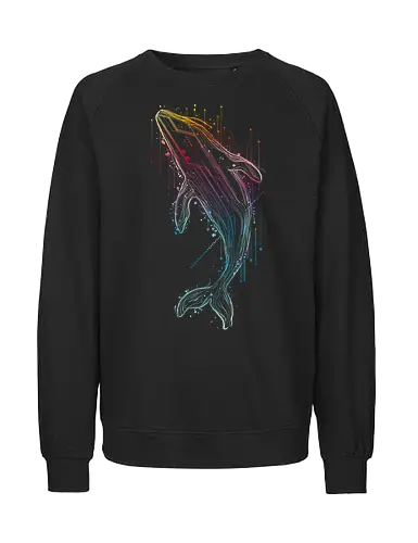 Whale of tomorrow - whale, nature, ocean, sea, scifi, robotic, technology - Fairtrade Sweatshirt