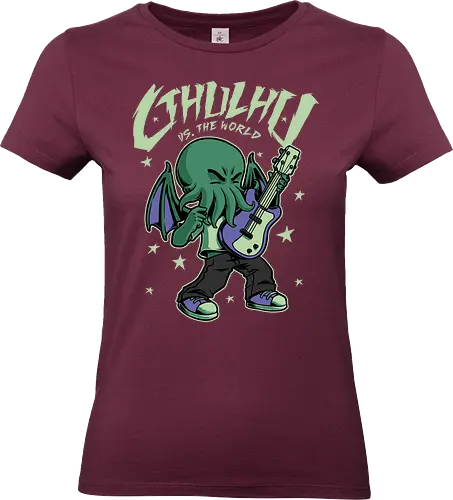 Cthulhu Guitar Comic - cthulhu, monster, god, lovecraft, hp lovecraft, lovecraftian, spooky, creepy, cute, horror, guitar, comics, horror - Standard T-Shirt (Frauen)
