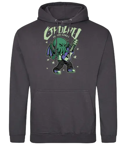 Cthulhu Guitar Comic - cthulhu, monster, god, lovecraft, hp lovecraft, lovecraftian, spooky, creepy, cute, horror, guitar, comics, horror - Standard Hoodie