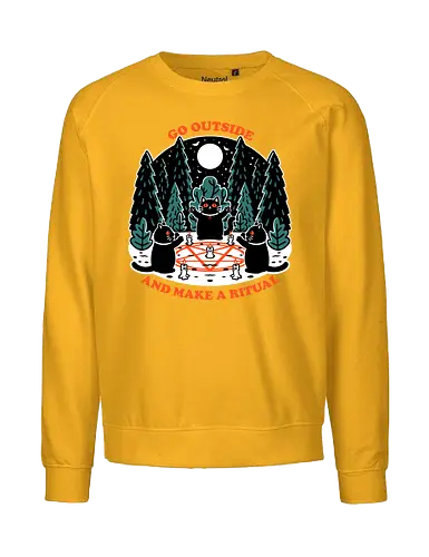 Forest Cat Cult - Forest, black cat, Cat, Cult, Dark Magic, magical, magic, Ritual, Funny, pentagram, pet, witchcraft, occultism, occult - Fairtrade Sweatshirt