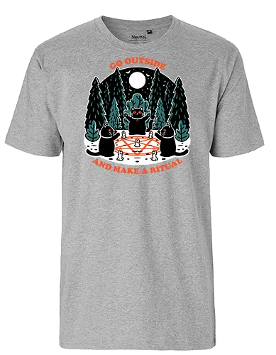 Forest Cat Cult - Forest, black cat, Cat, Cult, Dark Magic, magical, magic, Ritual, Funny, pentagram, pet, witchcraft, occultism, occult - Fairtrade T-Shirt
