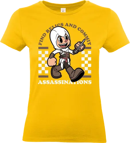 Game Mascot Assassin - Video Games, Video Game, Game, Games, Gamer, Mascot, Retro, Vintage, Retro Vintage, Retro Gamer, Retro Cartoon, Assassin, Adventure, Historical, History, Classic, Scifi, Sci-fi, Guild, Time Travel, Relic, Game Mascot, Killer, Fantasy - Standard T-Shirt (Frauen)