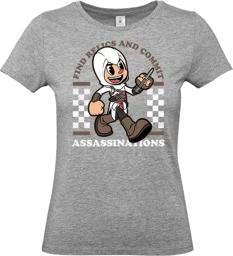 Game Mascot Assassin - Video Games, Video Game, Game, Games, Gamer, Mascot, Retro, Vintage, Retro Vintage, Retro Gamer, Retro Cartoon, Assassin, Adventure, Historical, History, Classic, Scifi, Sci-fi, Guild, Time Travel, Relic, Game Mascot, Killer, Fantasy - Standard T-Shirt (Frauen)