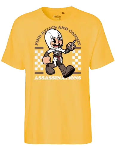 Game Mascot Assassin - Video Games, Video Game, Game, Games, Gamer, Mascot, Retro, Vintage, Retro Vintage, Retro Gamer, Retro Cartoon, Assassin, Adventure, Historical, History, Classic, Scifi, Sci-fi, Guild, Time Travel, Relic, Game Mascot, Killer, Fantasy - Fairtrade T-Shirt