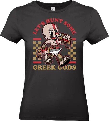 Game Mascot Demigod Hunter - Video Games, Video Game, Game, Games, Gamer, Mascot, Retro, Vintage, Retro Vintage, Retro Gamer, Retro Cartoon, Demigod, God, Greek Mythology, Greek, Mythical, Mythology, Myth, Hack And Slash, Fantasy, Adventure, Classic - Standard T-Shirt (Frauen)