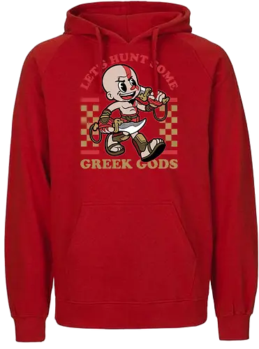 Game Mascot Demigod Hunter - Video Games, Video Game, Game, Games, Gamer, Mascot, Retro, Vintage, Retro Vintage, Retro Gamer, Retro Cartoon, Demigod, God, Greek Mythology, Greek, Mythical, Mythology, Myth, Hack And Slash, Fantasy, Adventure, Classic - Fairtrade Hoodie