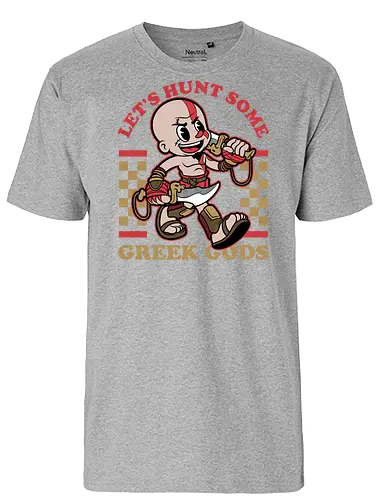 Game Mascot Demigod Hunter - Video Games, Video Game, Game, Games, Gamer, Mascot, Retro, Vintage, Retro Vintage, Retro Gamer, Retro Cartoon, Demigod, God, Greek Mythology, Greek, Mythical, Mythology, Myth, Hack And Slash, Fantasy, Adventure, Classic - Fairtrade T-Shirt