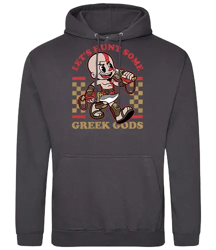 Game Mascot Demigod Hunter - Video Games, Video Game, Game, Games, Gamer, Mascot, Retro, Vintage, Retro Vintage, Retro Gamer, Retro Cartoon, Demigod, God, Greek Mythology, Greek, Mythical, Mythology, Myth, Hack And Slash, Fantasy, Adventure, Classic - Standard Hoodie