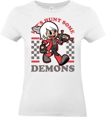 Game Mascot Devil Hunter - Video Games, Video Game, Game, Games, Gamer, Mascot, Retro, Vintage, Retro Vintage, Retro Gamer, Retro Cartoon, Demon, Devil, Hunter, Fantasy, Adventure, Hack And Slash, Classic, Dante - Standard T-Shirt (Frauen)
