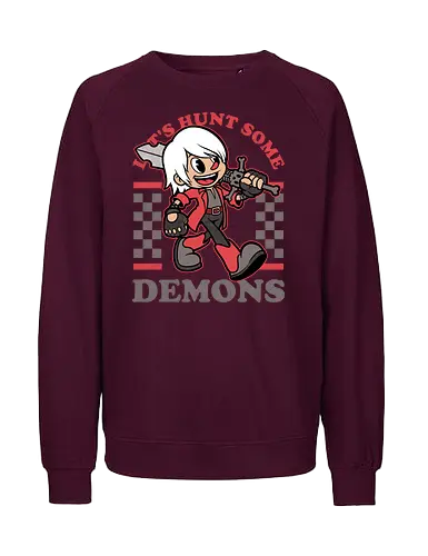 Game Mascot Devil Hunter - Video Games, Video Game, Game, Games, Gamer, Mascot, Retro, Vintage, Retro Vintage, Retro Gamer, Retro Cartoon, Demon, Devil, Hunter, Fantasy, Adventure, Hack And Slash, Classic, Dante - Fairtrade Sweatshirt