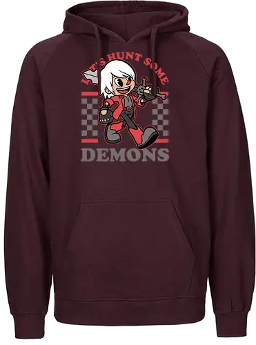 Game Mascot Devil Hunter - Video Games, Video Game, Game, Games, Gamer, Mascot, Retro, Vintage, Retro Vintage, Retro Gamer, Retro Cartoon, Demon, Devil, Hunter, Fantasy, Adventure, Hack And Slash, Classic, Dante - Fairtrade Hoodie