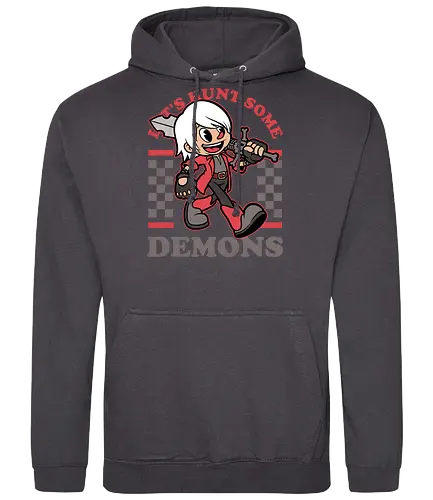 Game Mascot Devil Hunter - Video Games, Video Game, Game, Games, Gamer, Mascot, Retro, Vintage, Retro Vintage, Retro Gamer, Retro Cartoon, Demon, Devil, Hunter, Fantasy, Adventure, Hack And Slash, Classic, Dante - Standard Hoodie