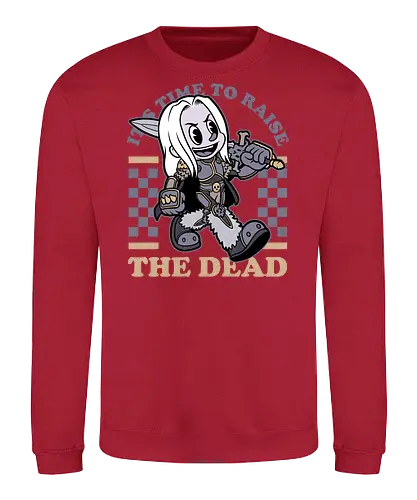 Game Mascot Undead King - Video Games, Video Game, Game, Games, Gamer, Mascot, Retro, Vintage, Retro Vintage, Retro Gamer, Retro Cartoon, Undead, Rpg, Magic, Magical, Lich, King, Skeleton - Sweatshirt