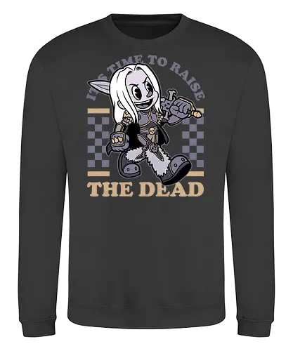 Game Mascot Undead King - Video Games, Video Game, Game, Games, Gamer, Mascot, Retro, Vintage, Retro Vintage, Retro Gamer, Retro Cartoon, Undead, Rpg, Magic, Magical, Lich, King, Skeleton - Sweatshirt