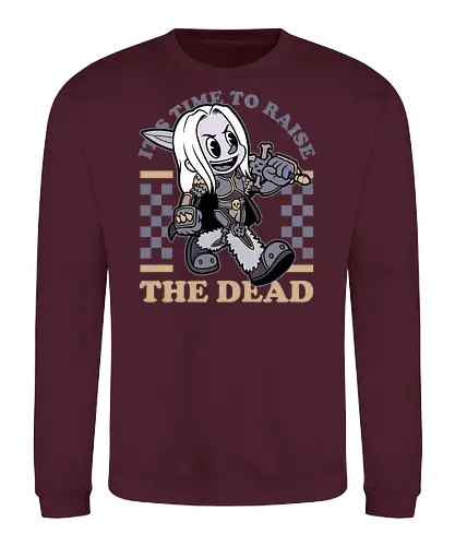 Game Mascot Undead King - Video Games, Video Game, Game, Games, Gamer, Mascot, Retro, Vintage, Retro Vintage, Retro Gamer, Retro Cartoon, Undead, Rpg, Magic, Magical, Lich, King, Skeleton - Sweatshirt