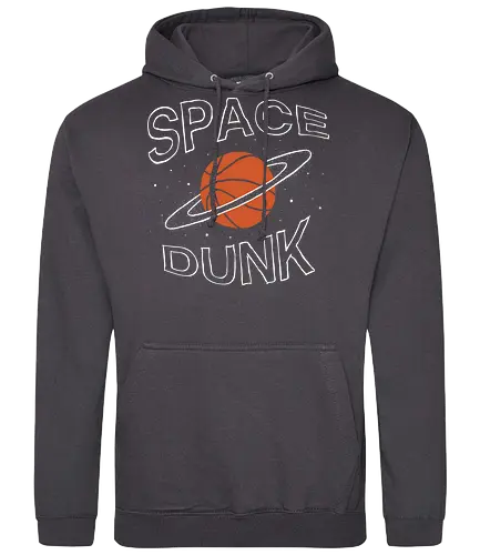 Space Dunk - basketball, space, slam dunk, funny, nba, game, match, sports, sport, cosmos, dunking, dunk, puns, pun, funny, sarcastic, sarcasm, stars - Standard Hoodie