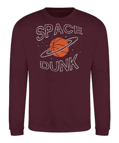 Space Dunk - basketball, space, slam dunk, funny, nba, game, match, sports, sport, cosmos, dunking, dunk, puns, pun, funny, sarcastic, sarcasm, stars - Sweatshirt